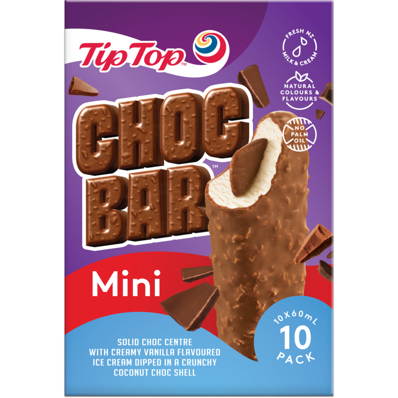 Tip Top Ice Cream Choc Bar Minis 10pk 600ml