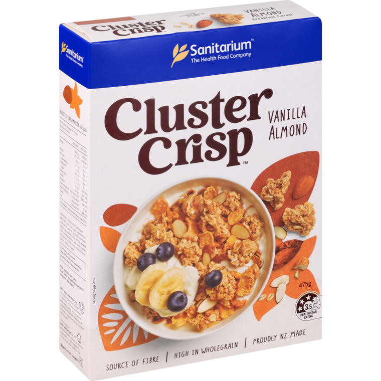 Sanitarium Cluster Crisp Vanilla Almond Cereal 475g