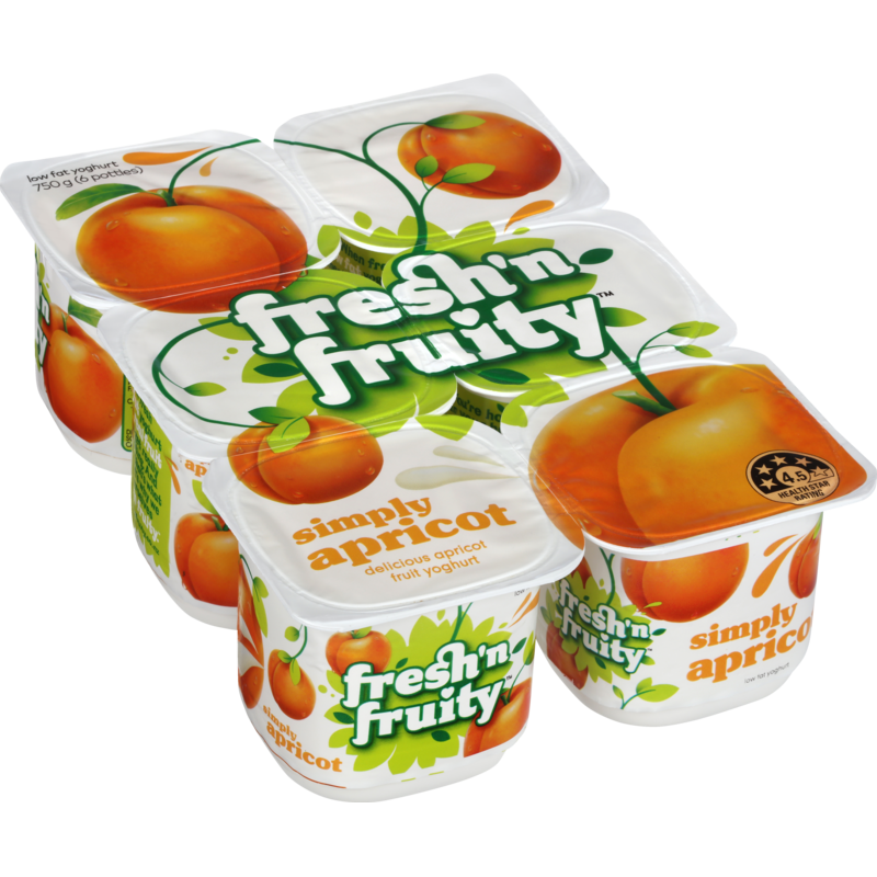 Fresh N Fruity Simply Apricot Yoghurts 6pk 750g