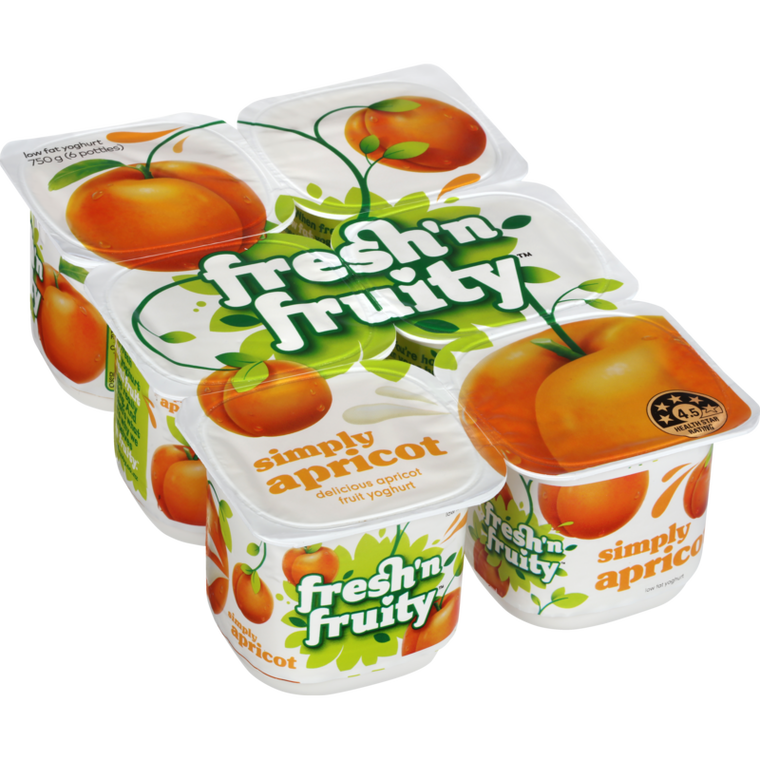 Fresh N Fruity Simply Apricot Yoghurts 6pk 750g