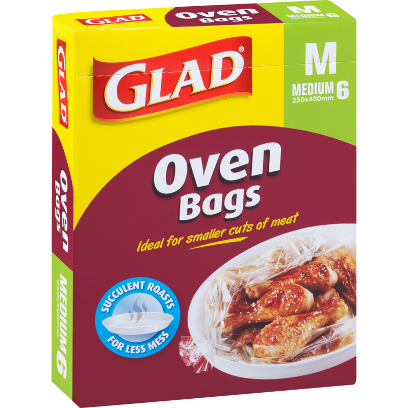 Glad Oven Bags Medium 6pk 250mm x 400mm