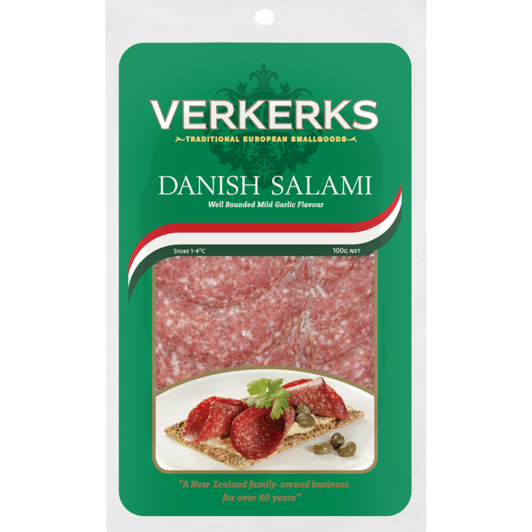 Verkerks Sliced Salami Danish 100g