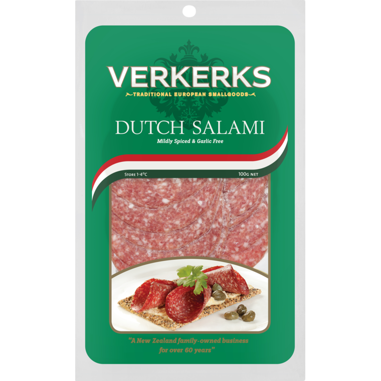 Verkerks Salami Sliced Dutch 100g