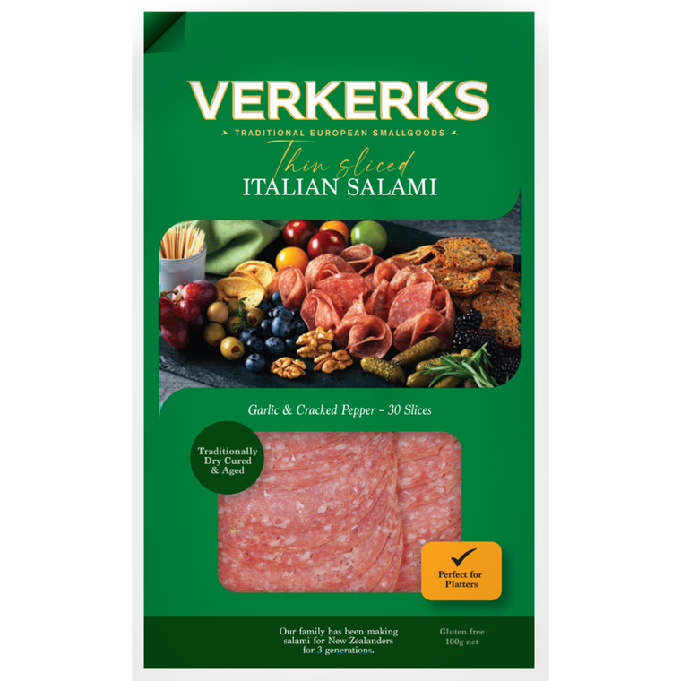 Verkerks Sliced Italian Salami Thin 100g