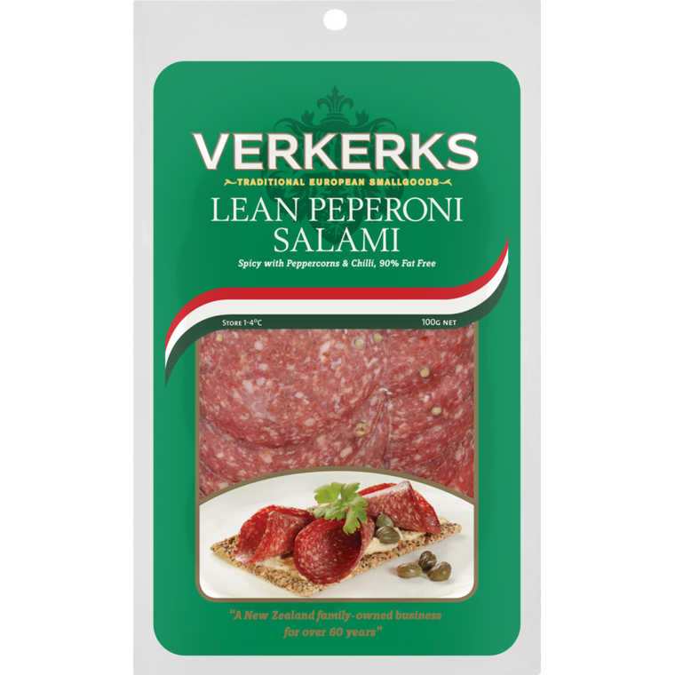 Verkerks Sliced Lean Pepperoni Salami 100g