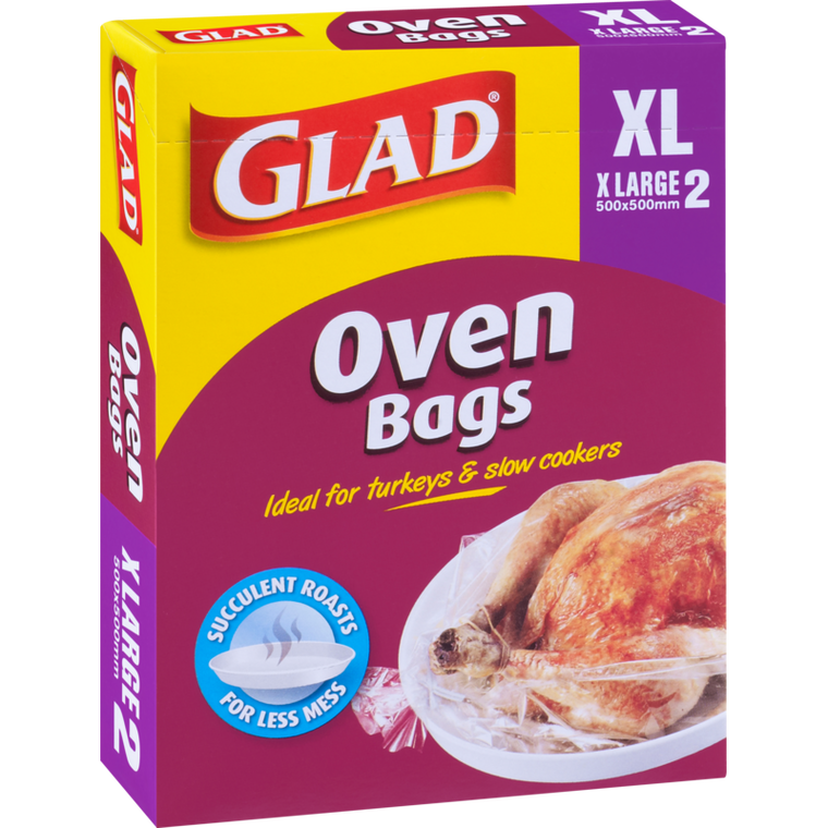 Glad Oven Bags Extra Large 2pk 500mm x 500mm