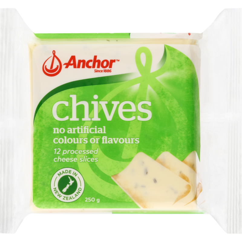 Anchor Chives Cheese Slices 250g