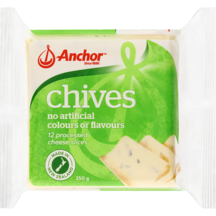 Anchor Chives Cheese Slices 250g