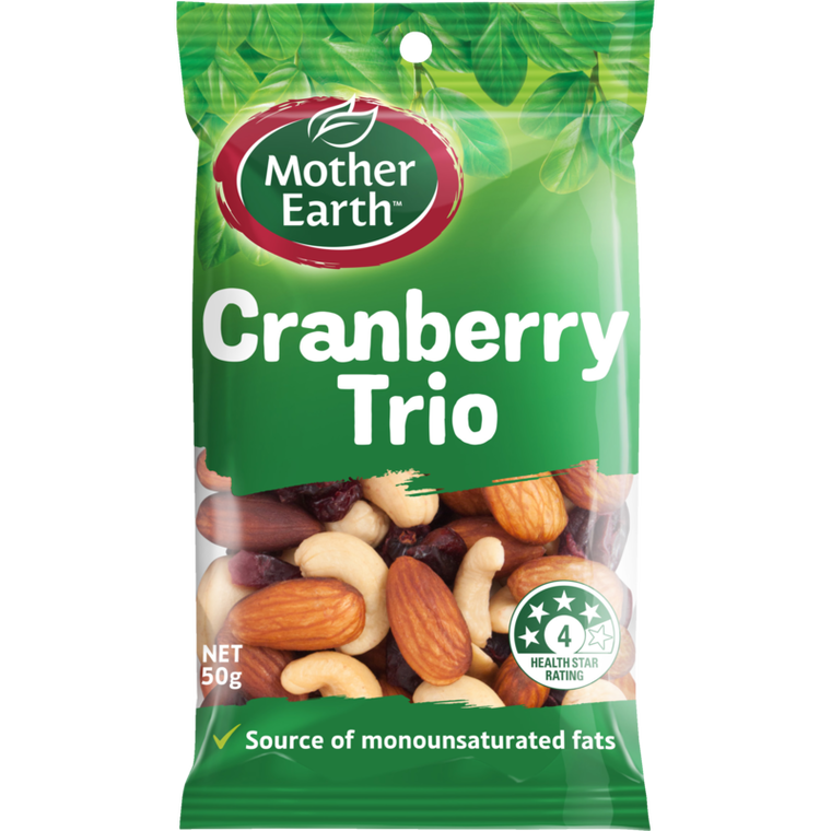 Mother Earth On The Go Roasted Deluxe Mix Cranberry 50g