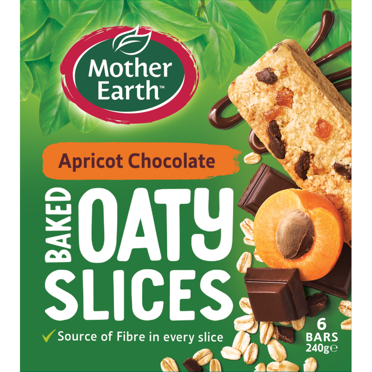 Mother Earth Baked Oaty Slice Apricot Chocolate 240g