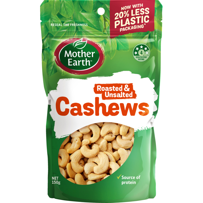 Mother Earth Cashews Roasted Unsalted 150g