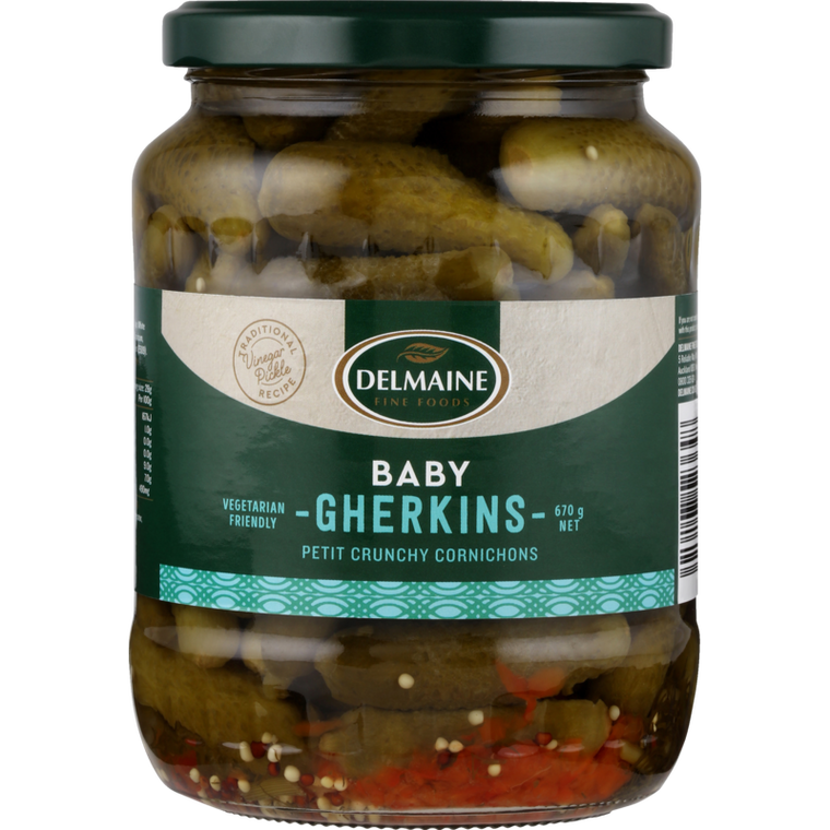 Delmaine Baby Gherkins Cornichons 670g