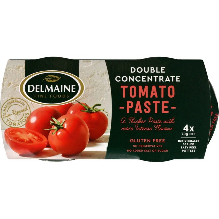 Delmaine French Tomato Paste 4 x 70gm