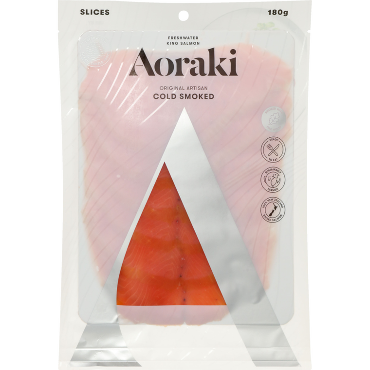 Aoraki Cold Smoked Salmon Slices 180g Original