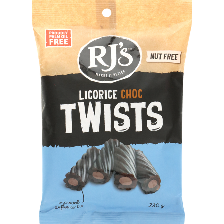 RJs Licorice Choc Twist  280gm