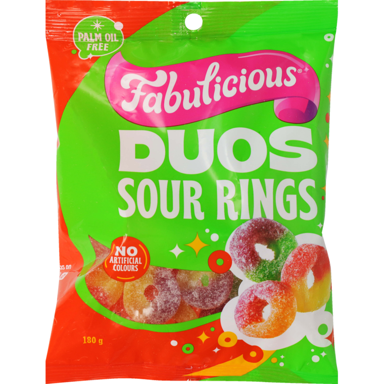 RJs Fabulicious Duos Sour Rings 180g