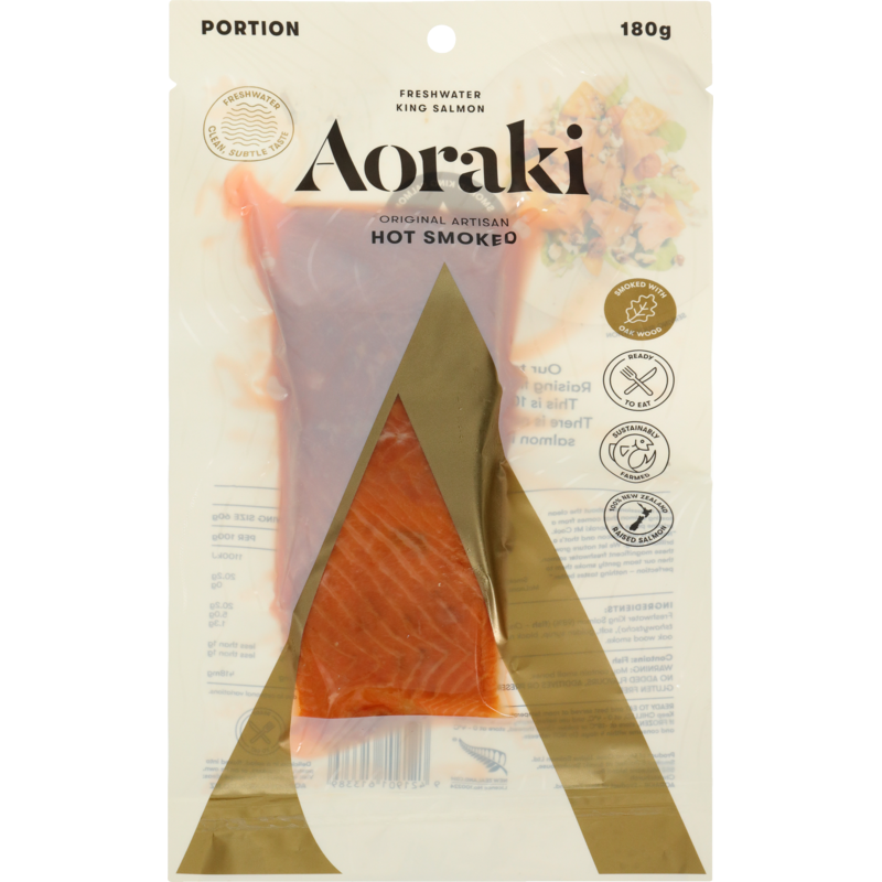 Aoraki Hot Smoked Salmon Portion 180gm Original