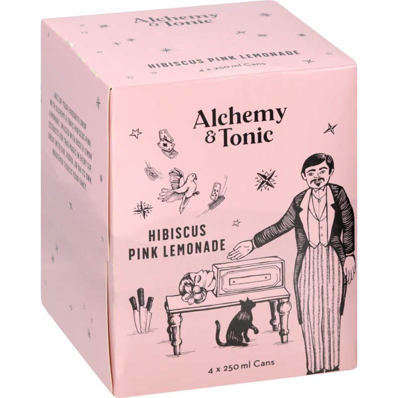 Alchemy & Tonic Hibiscus Pink Lemonade 4pk x 250ml