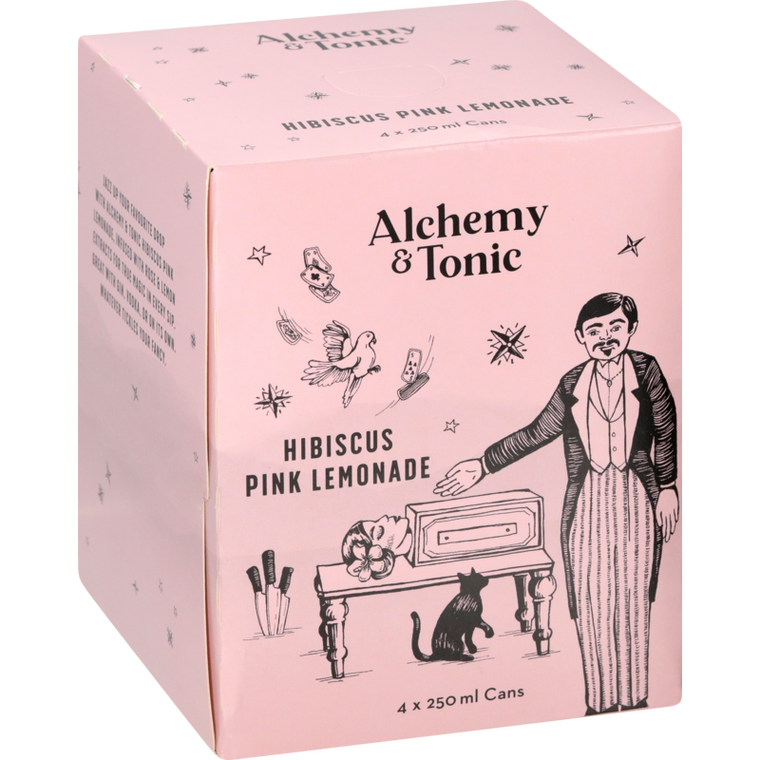 Alchemy & Tonic Hibiscus Pink Lemonade 4pk x 250ml