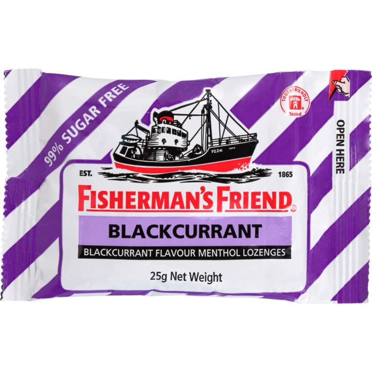 Fishermans Friend Sugar Free Blackcurrant Flavour Menthol Lozenges 25g