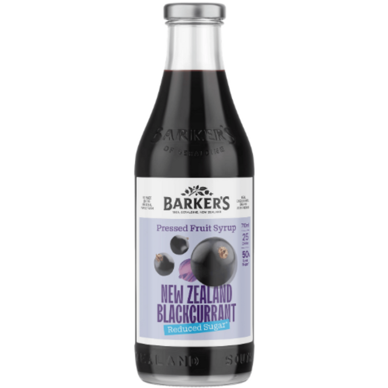 Barkers NZ Blackcurrant Reduced Sugar Syrup 710ml