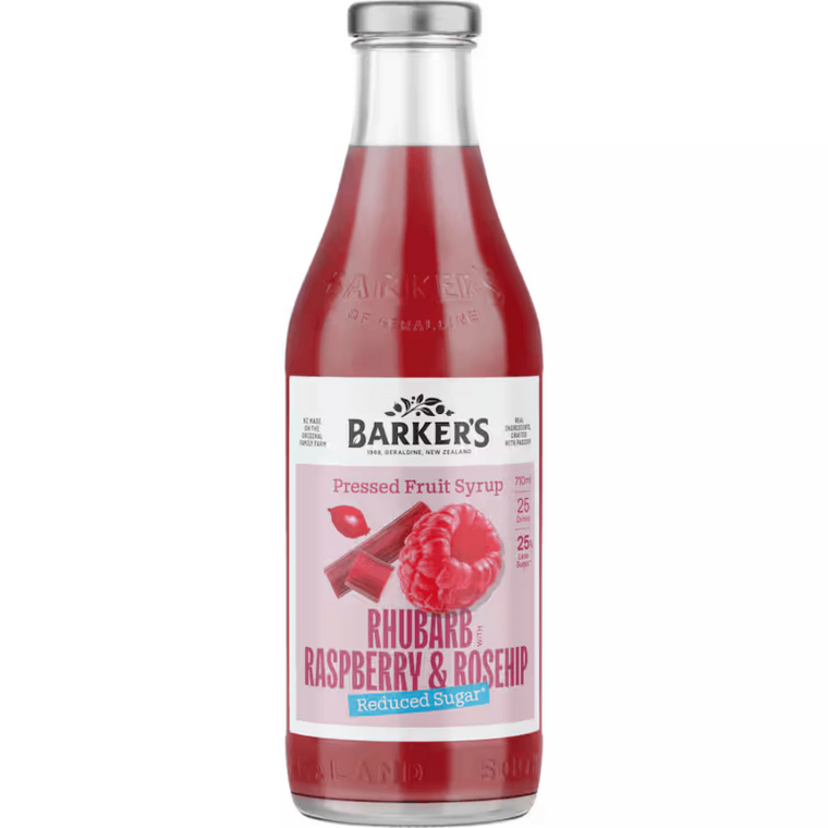 Barkers Rhubarb with Raspberry & Rosehip 710ml