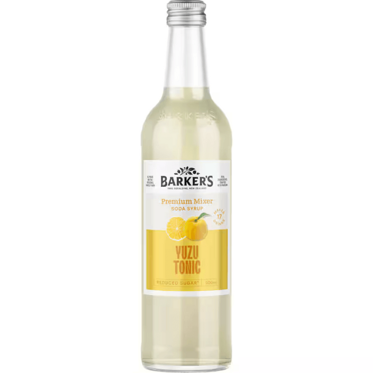 Barkers Yuzu Tonic Soda Syrup Premium Mixer 500ml