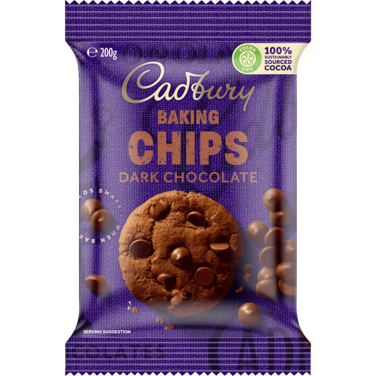 Cadbury Real Dark Chocolate Baking Chips 200g