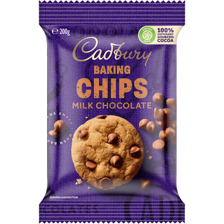 Cadbury Real Milk Chocolate Baking Chips 200g