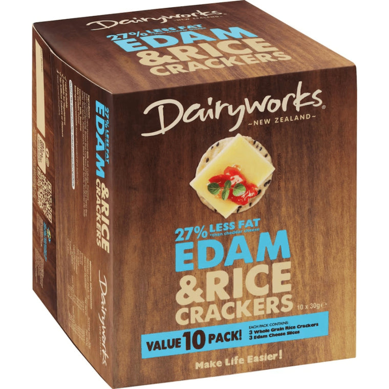 Dairyworks Edam & Rice Crackers Value 10pk