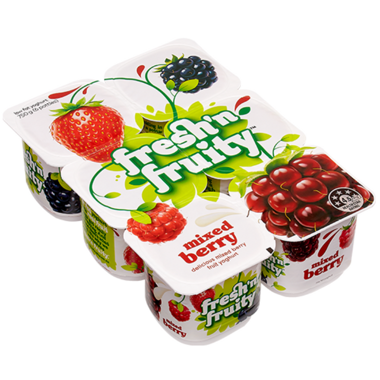 Fresh N Fruity Mixed Berry Yoghurts 6pk 750g