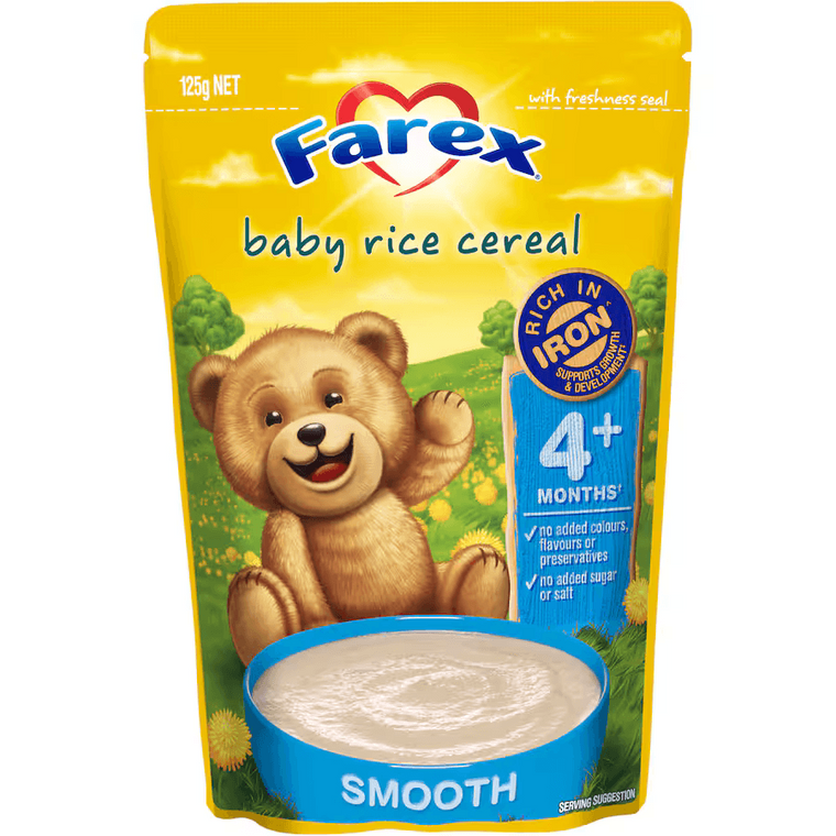 Farex Baby Rice Cereal Smooth 4+ Months Pouch 125g