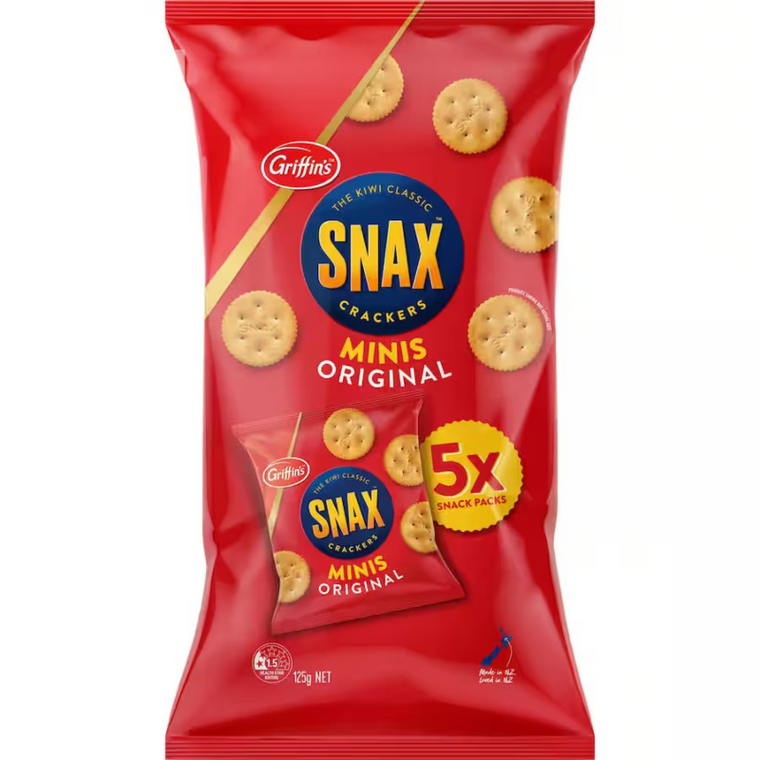 Griffins Minis Original Snax Crackers Snack Pack 5pk 150g