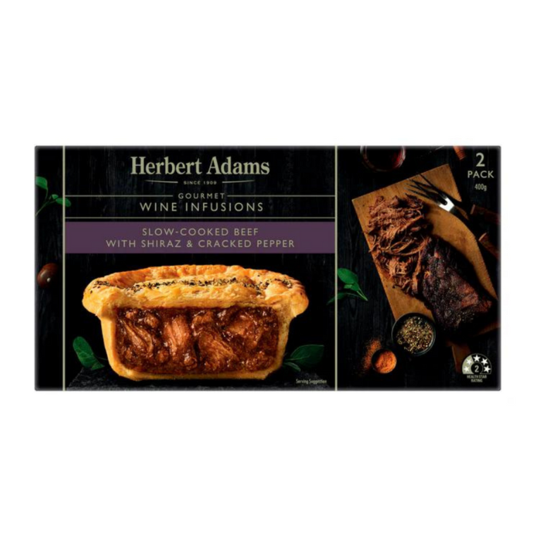 Herbert Adams SC Beef Shiraz & Pepper 2pk 400g