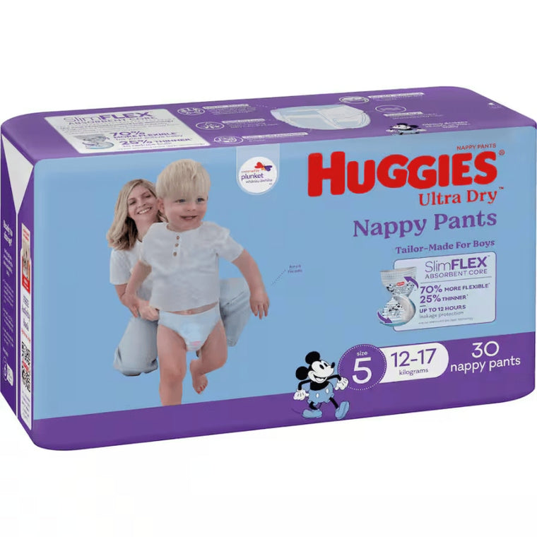 Huggies Ultra Dry Boy Size 5 Nappy Pants 30pk