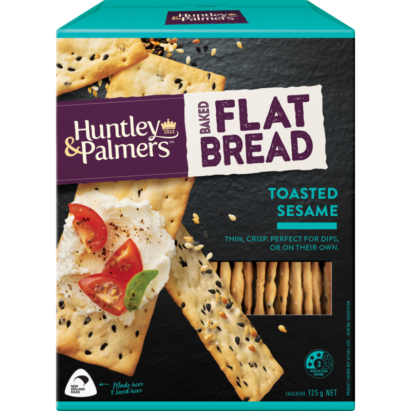 Huntley & Palmers Toasted Sesame Flat Bread Crackers 125g