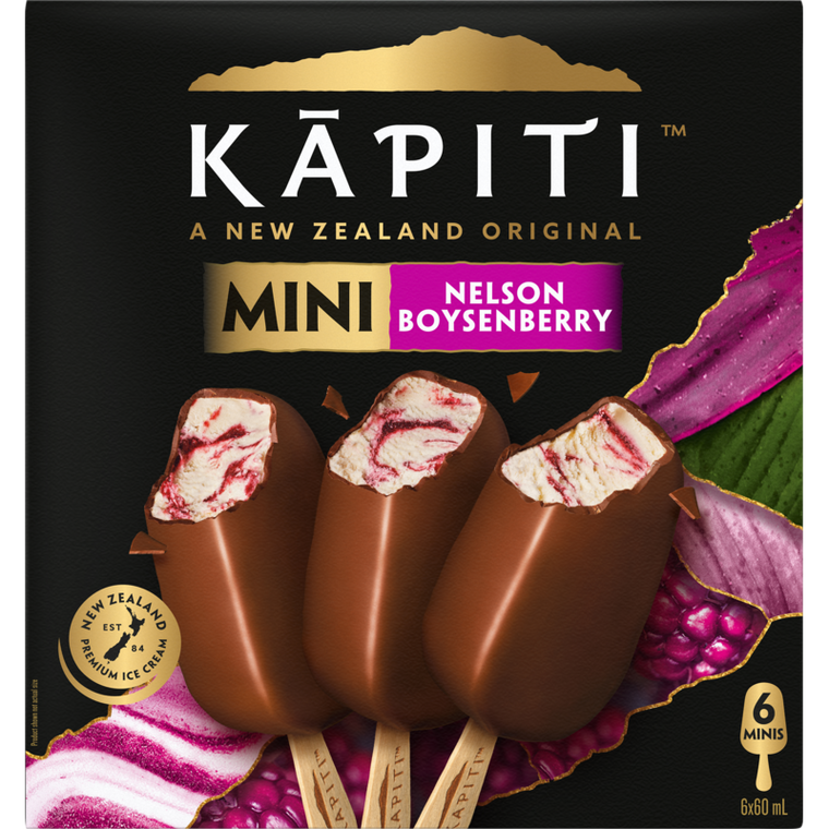 Kapiti Boysenberry Ice Cream Minis On Stick 6pk