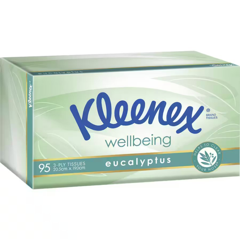 Kleenex Wellbeing Eucalyptus Facial Tissues 3ply 95pk