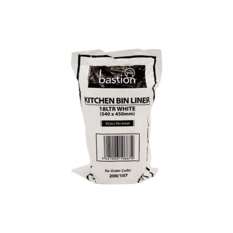 Bastion Kitchen Tidies White 18L 50pk