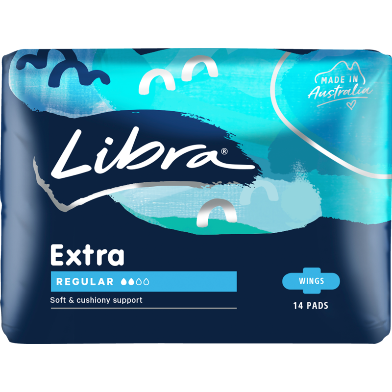 Libra Extra Regular Pads With Wings 14pk