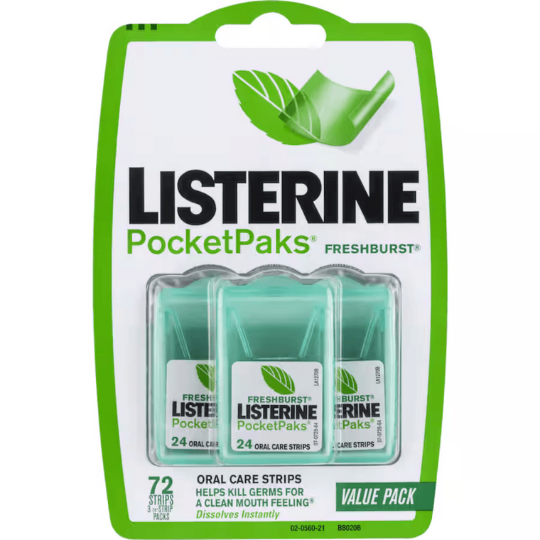 Listerine Fresh Burst Pocket Pk72