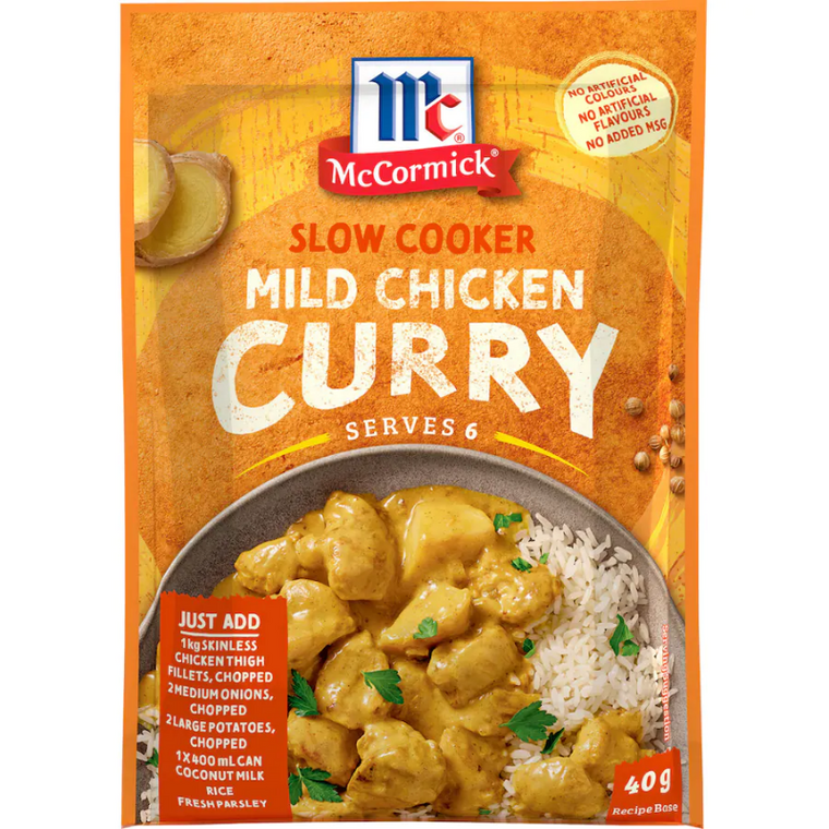 McCormick Slow Cookers Mild Chicken Curry Recipe Base 40g