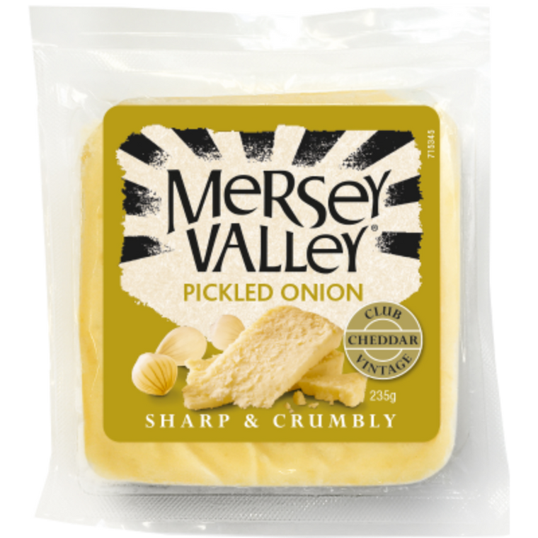 Mersey Valley Club Pickled Onion Cheddar Cheese 235g