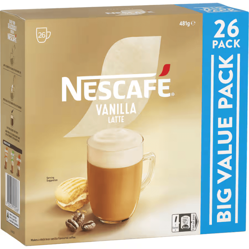 Nescafe Vanilla Latte Sachets 26pk