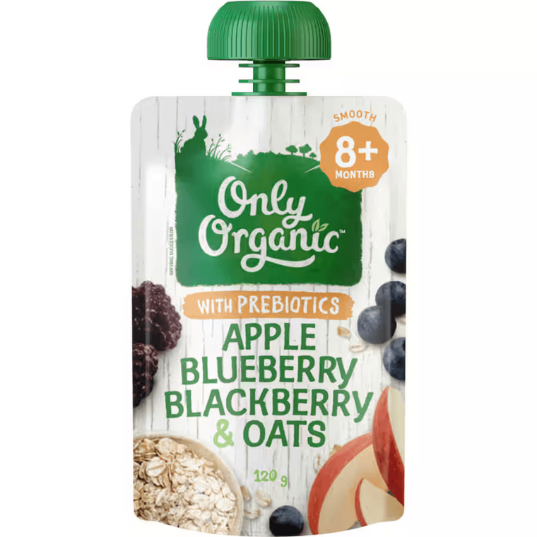 Only Organic 8+mth Apple Blueberry Blackberry Oat 120g