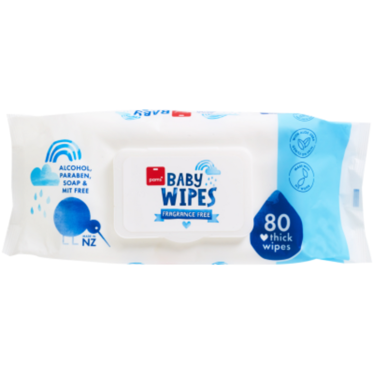 Pams Baby Wipes Unscented 80pk