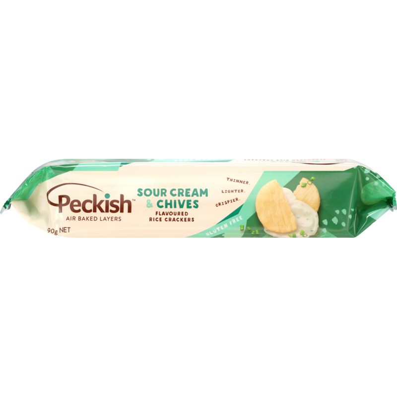 Peckish Sour Cream & Chives Rice Crackers 90g