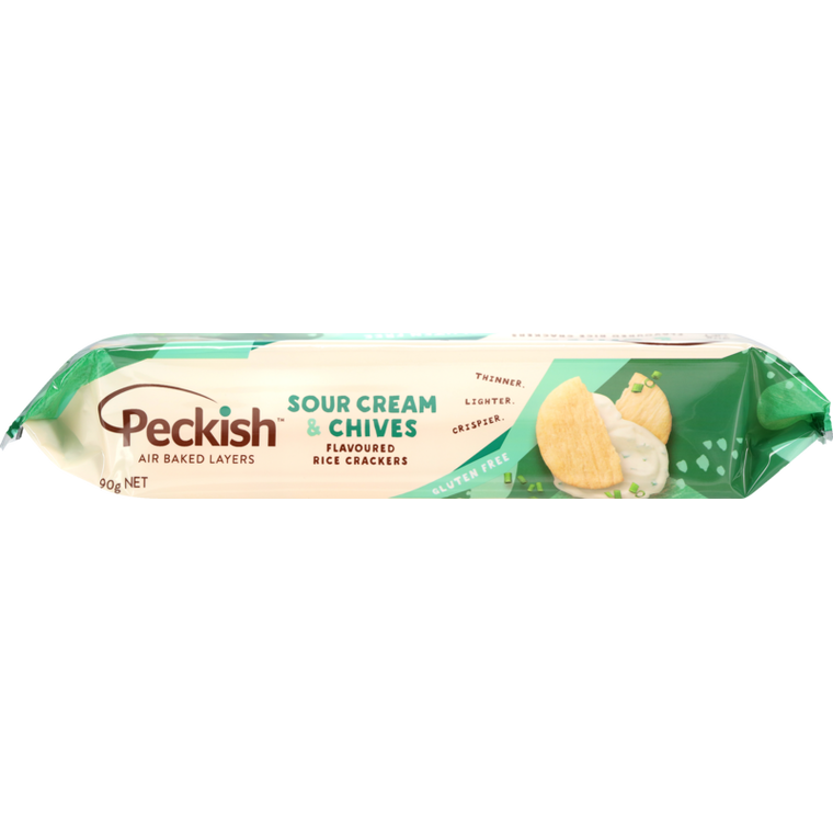 Peckish Sour Cream & Chives Rice Crackers 90g