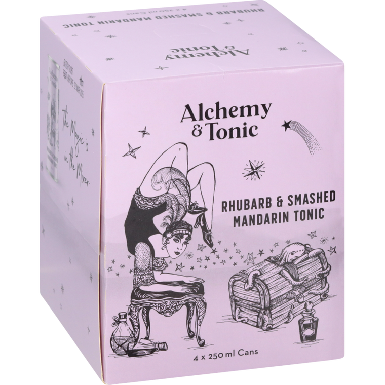 Alchemy & Tonic Rhubarb & Smashed Mandarin Tonic Water 4pk x 250ml