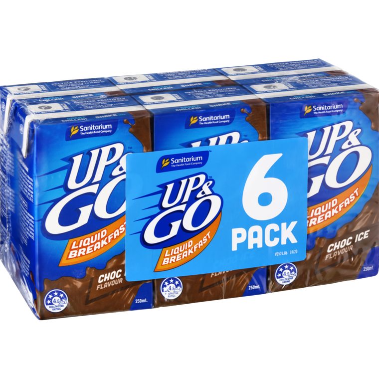 Sanitarium Up & Go Energize Choc Breakfast Drink 6pk x 250ml